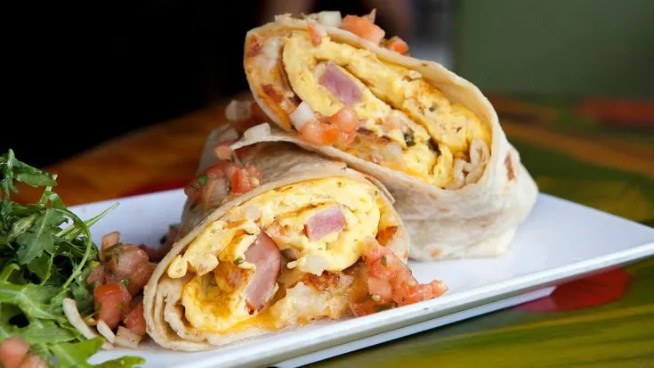 Crepini Breakfast Burrito (Ham, Cheese, Egg)