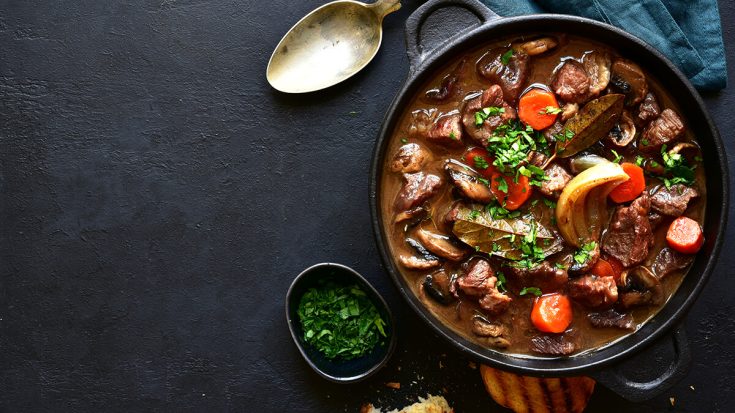 Pork Jowl Stew with Red Wine