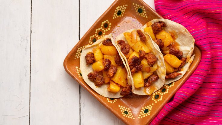 Vegan Soyrizo Potato Tacos Recipe