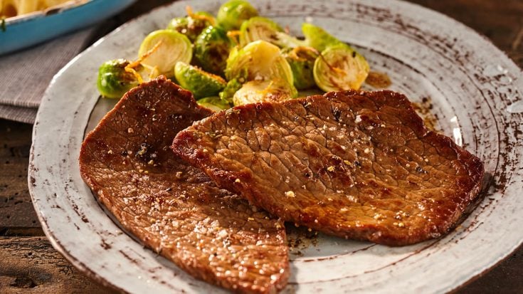 Minute Steak with Brussel Sprouts Recipe