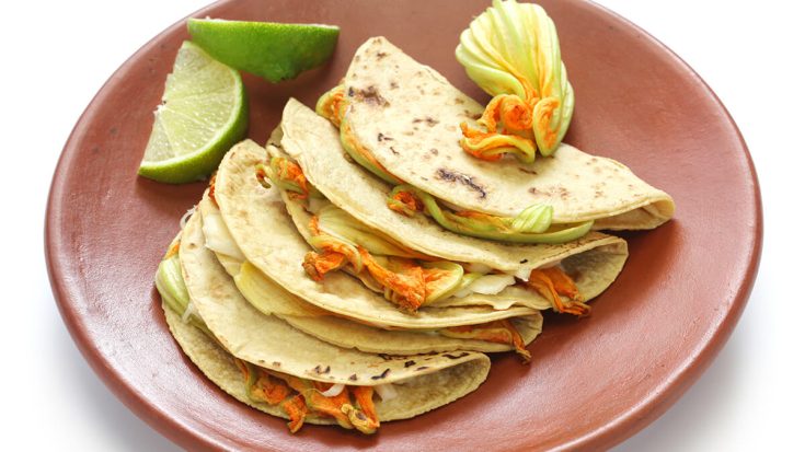 Oaxaca Cheese Quesadillas with Squash Blossoms