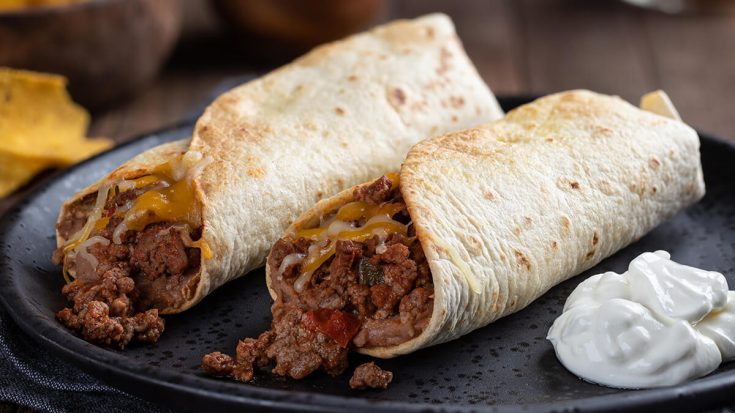 Ground Beef and Refried Beans Burritos Recipe