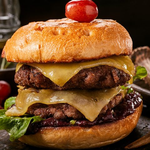 Venison Burger with Blackberry Jam