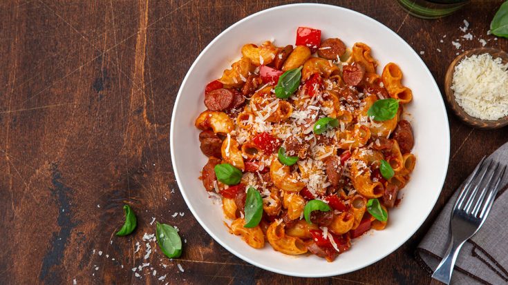 Kielbasa Pasta With Bell Peppers Recipe