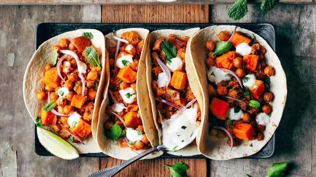 Chickpea, Fonio, and Sweet Potato Tacos Recipe